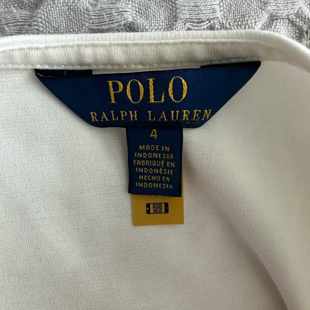 Polo by Ralph Lauren Kids Ivory Dress with Velvet Black Sash